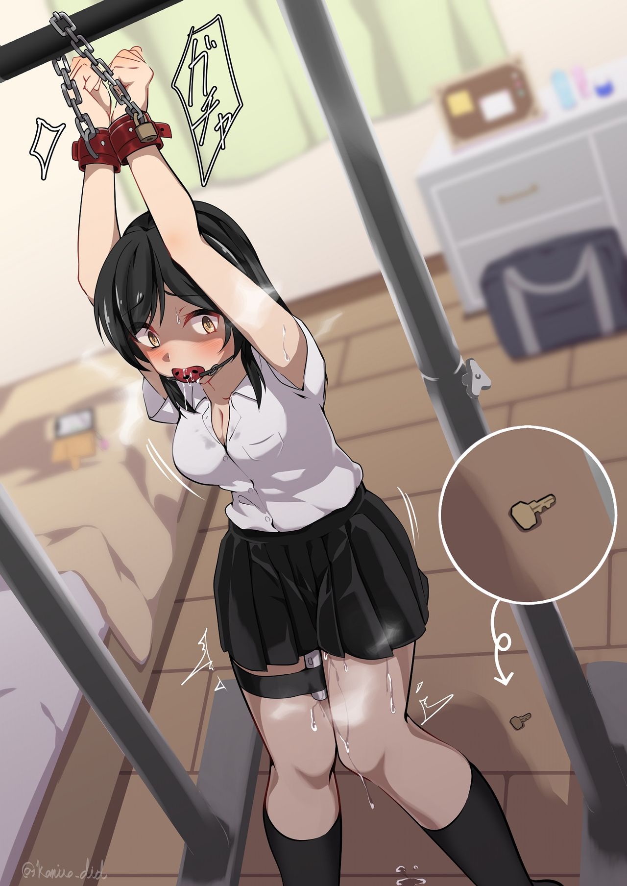 Rule 34 - Accidental Circumstance Accidentally Stuck Big Breasts Blush  Bondage Bound Drool Dropped Key Hitachi Magic Wand Kanie Did Key Lost Key  Original Original Character Pussy Juice Pussy Juice Drip Pussy