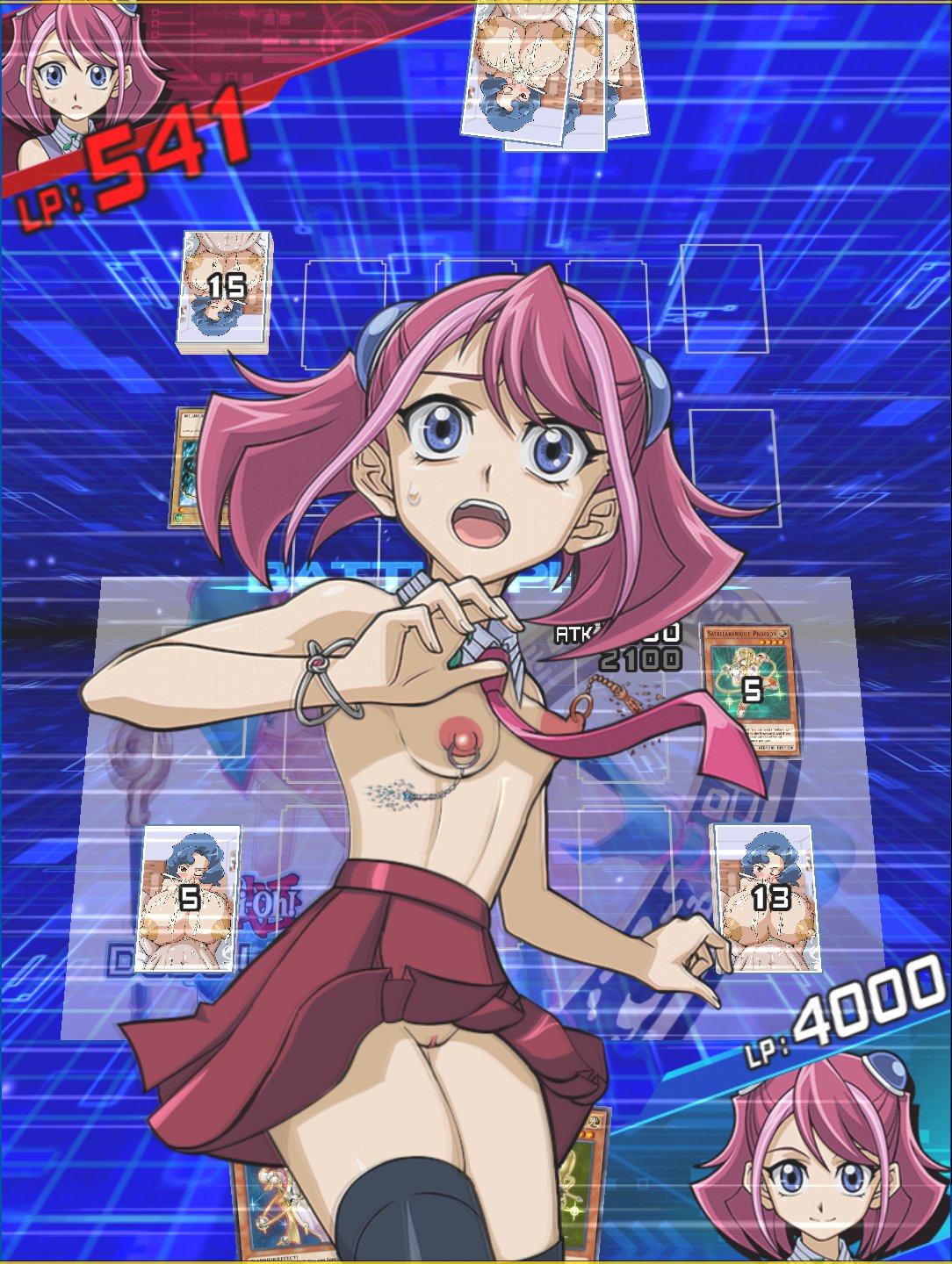 Rule 34 - Blue Eyes Collar Mod Nipple Piercing Nipples Pink Hair Pussy  Pussy Peek Red Skirt Red Tie Rochestedorm Shocked Shocked Expression Skirt  Skirt Lift Small Breasts Sweat Sweatdrop Tie Yu-gi-oh!