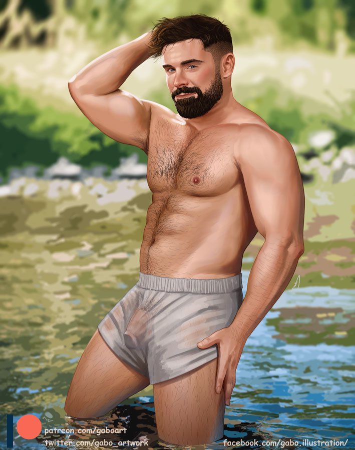 Rule Boy Beard Celebrity Circumcised Gabo Artist Hairy Chest Hand On Head Male Male Only