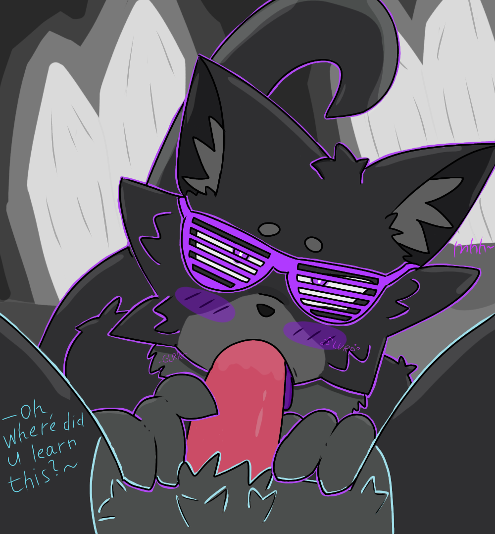 Rule 34 - Furry Gay Glasses Jammer (kaiju Paradise) Kaiju Paradise  Nightshade (kaiju Paradise) Purple Eyes Sucking Wolf Wolf Ears | 6878424