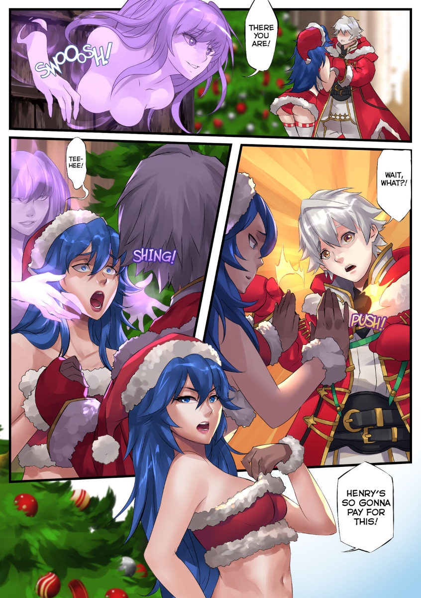 Rule 34 - 1boy 1girls Alternate Costume Blue Eyes Blue Hair Body Swap  Christmas Christmas Clothing Christmas Headwear Christmas Outfit Christmas  Tree Comic Comic Page Dialogue English Text Female Fire Emblem Fire