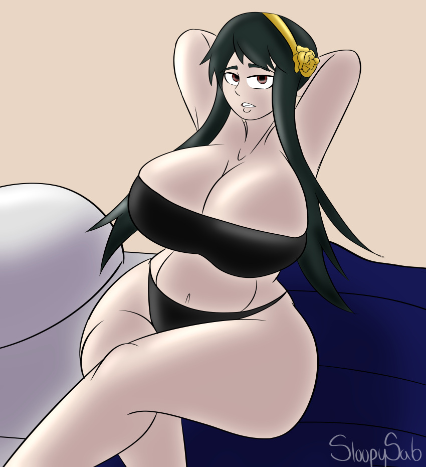 Rule 34 - Anime Big Breasts Big Thighs Boob Squish Braided Hair Breasts  Dark Green Hair Red Eyes Sloppy Sab Spy X Family Thick Hips Underwear Women  Yor Briar Yor Forger | 6574146