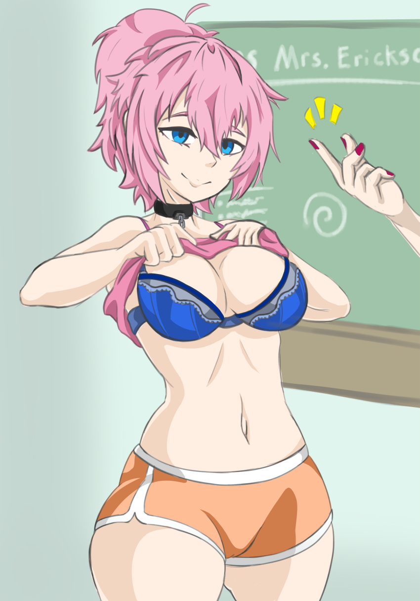 Rule 34 - Blackboard Blue Eyes Bra Bzurrf Collar Crystal (lewd-zko) Finger  Snap Gym Shorts Hypnosis Pink Hair Ponytail Skirt Lift Stripping Teacher  And Student | 5871038