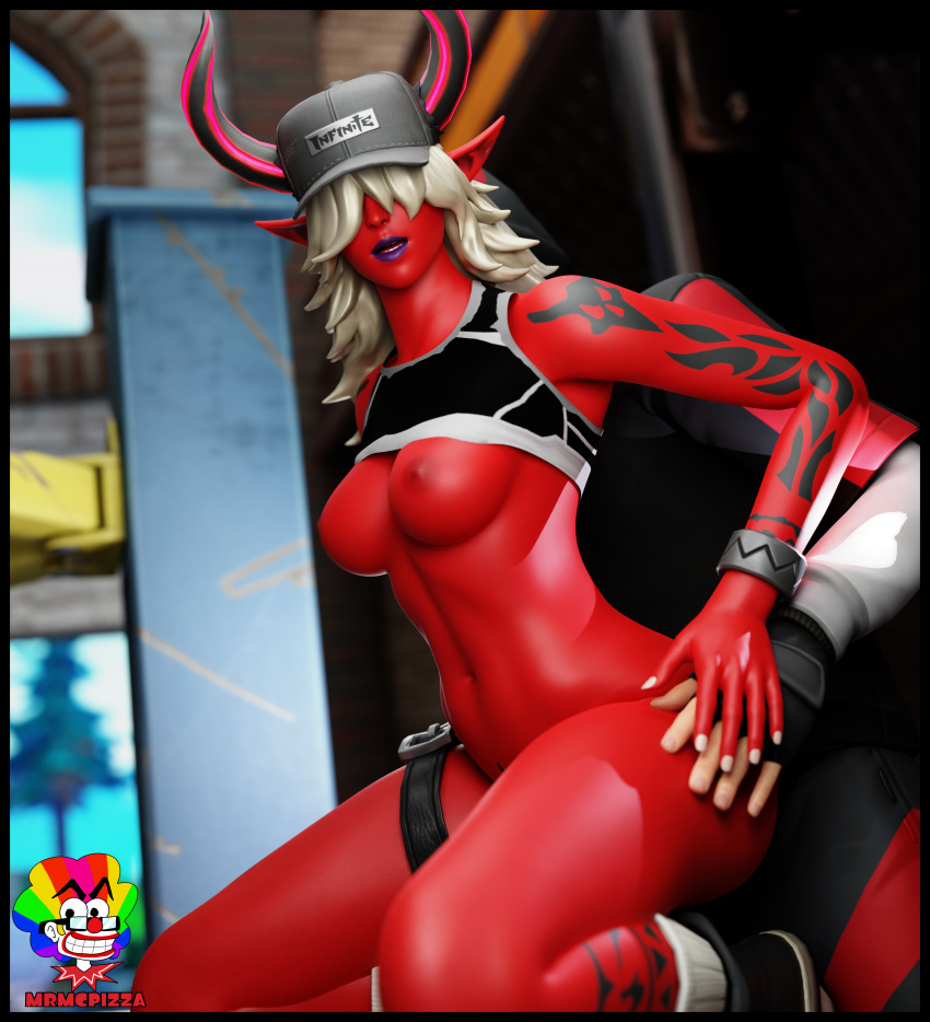 Rule 34 - 3d Big Breasts Bra Clothed Sex Demon Demon Girl Desdemona  (fortnite) Fortnite Hat Mrmcpizza Red Body Red Skin Underwear White Hair |  6812205