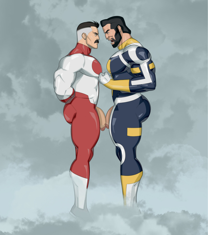 Rule 34 - 2males Black Hair Daddysbois Facial Hair Invincible Male Male  Focus Male Only Moustache Muscular Muscular Male Nolan Grayson Omni-man  Penis Out The Immortal | 6808247