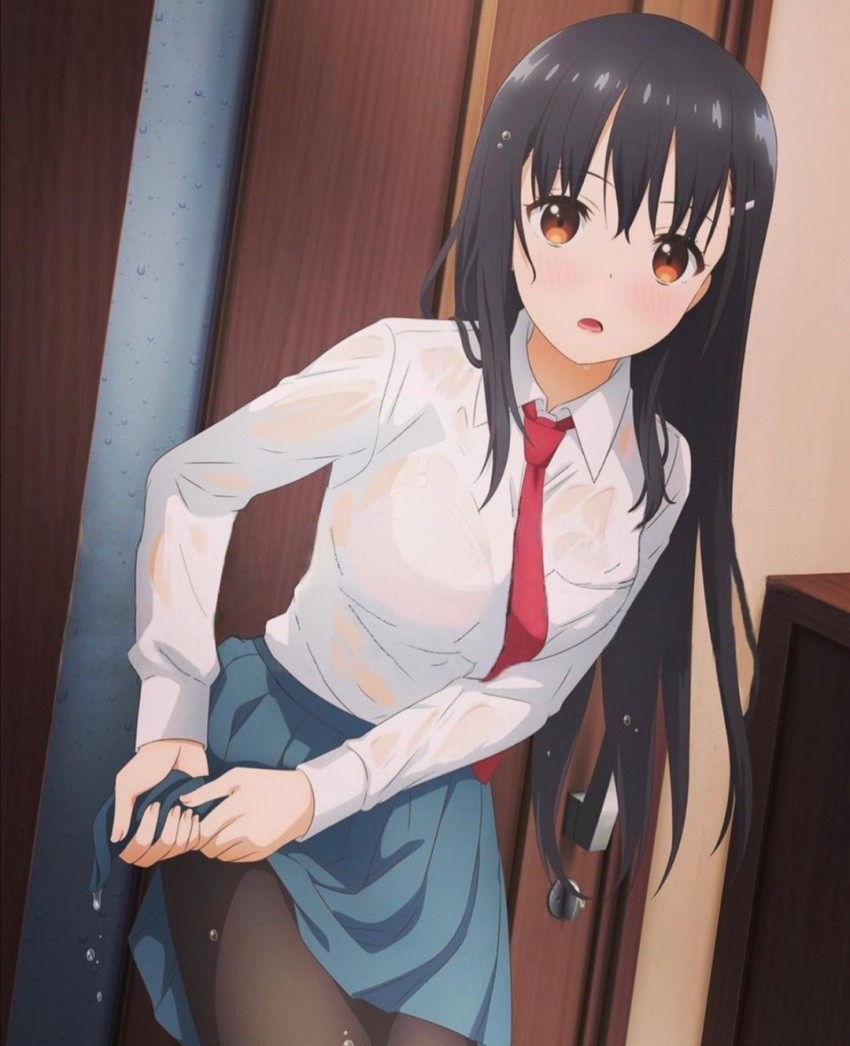 Rule 34 - Irido Yume Looking At Viewer Loose Necktie Mamahaha No Tsurego Ga  Moto Kano Datta School Uniform Schoolgirl See-through See-through Clothing  See-through Shirt See-through Top See Through Tagme Wet Clothes