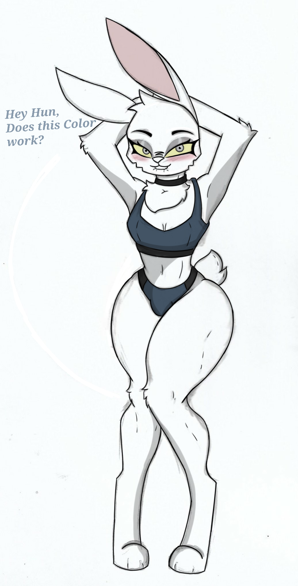 Rule Anthro Ass Big Butt Bite Biting Lip Blush Choker Hi Res