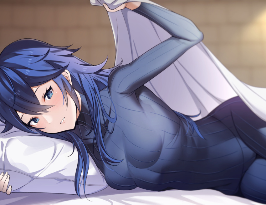 Rule 34 1girls Ameno A Meno0 Bed Bed Sheet Blanket Blue Eyes Blue