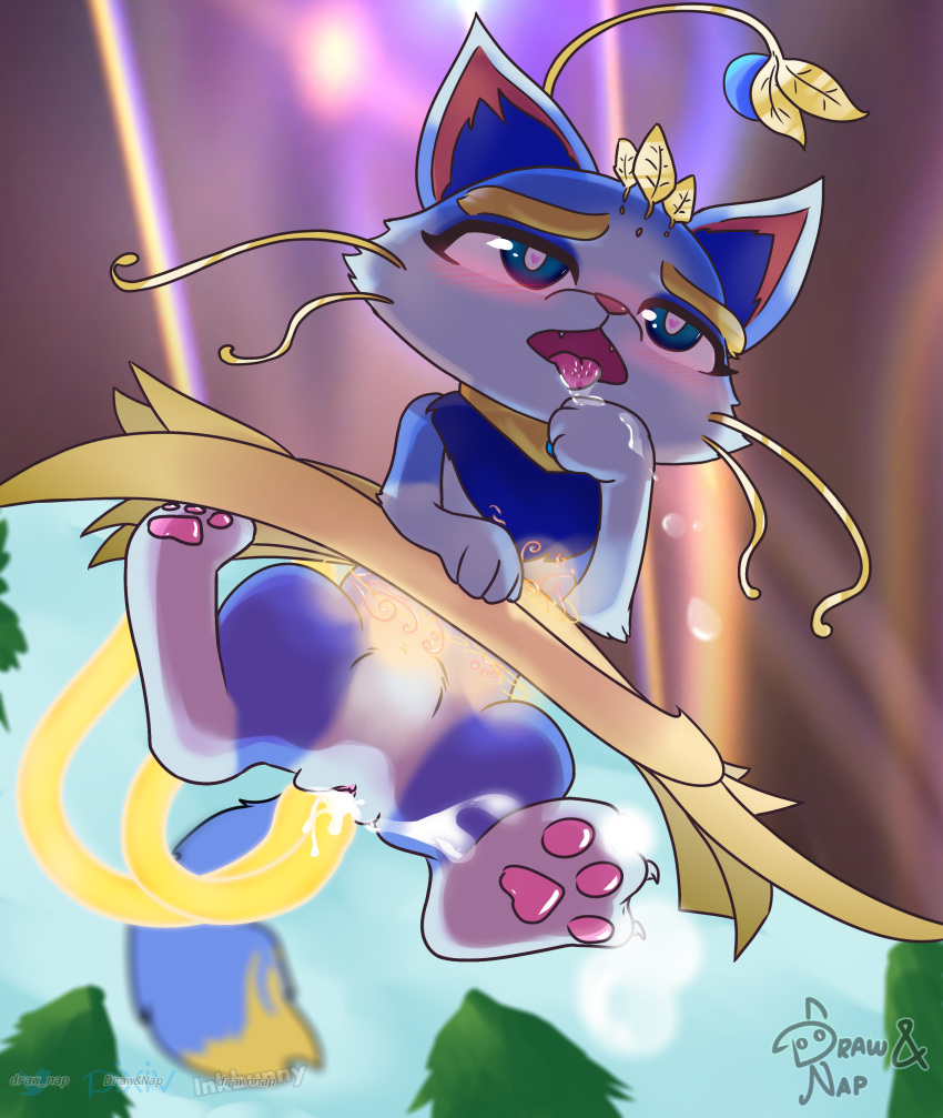 Rule 34 - Blue Eyes Blue Fur Draw&nap Drooling Feline League Of Legends  Paws Riot Games Yuumi (lol) | 6927543