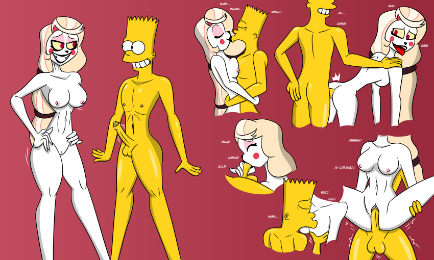 Rule 34 1boy 1girls Aged Up Balls Bart Simpson Blonde Hair Blowjob