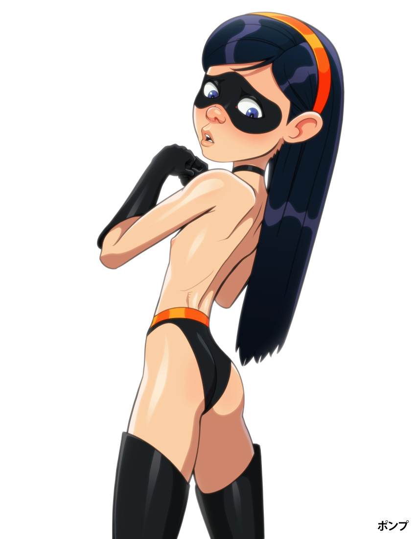 Rule 34 - 1girls Back View Black Hair Flat Chest Long Hair Ponpu (artist) The  Incredibles Violet Parr | 6935101