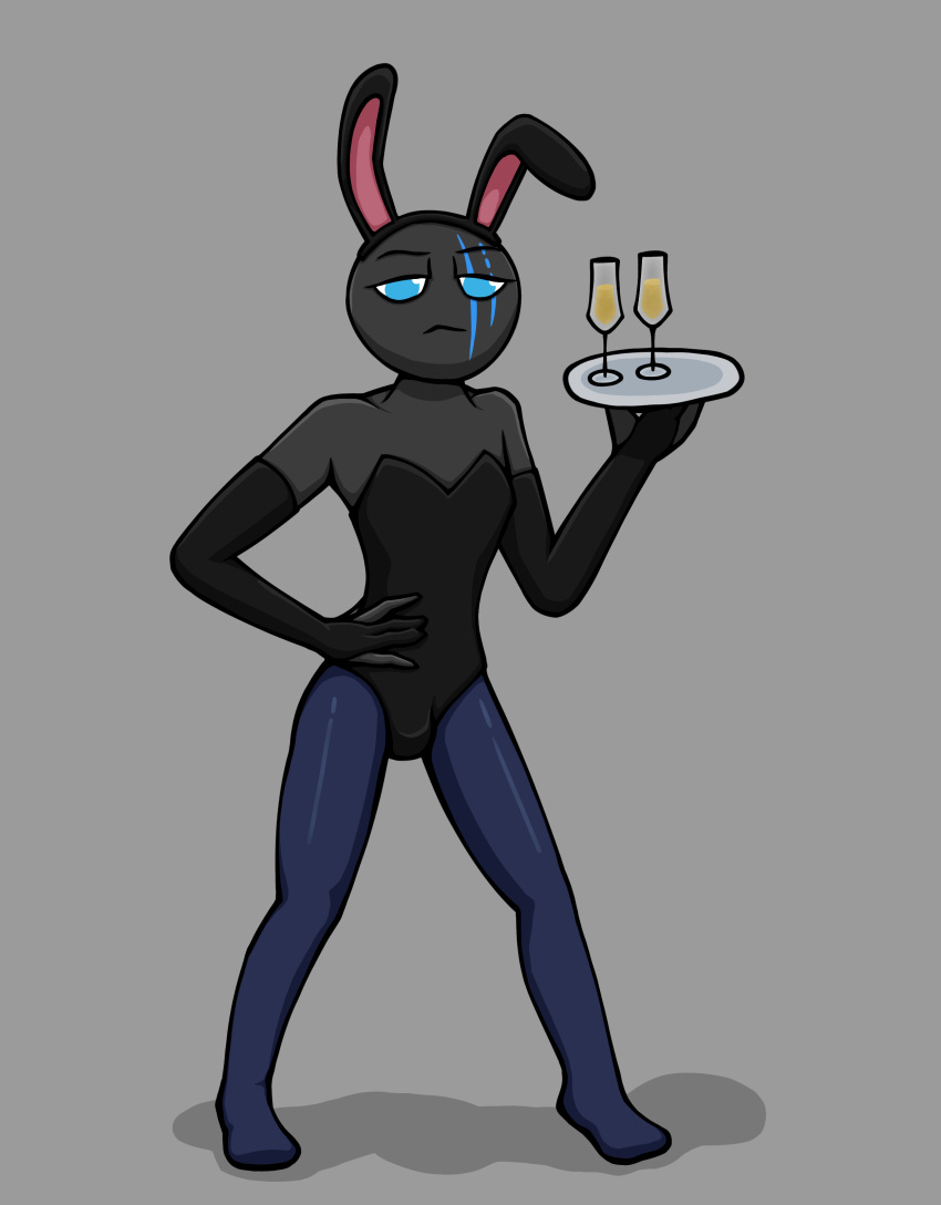 Rule 34 - Black Skin Blue Eyes Bulge Through Clothing Bunny Ears Bunnysuit  Facepaint Femboy Hi Res Pantyhose Stick War Stick War 3 Xiphos (stick War)  | 6910211