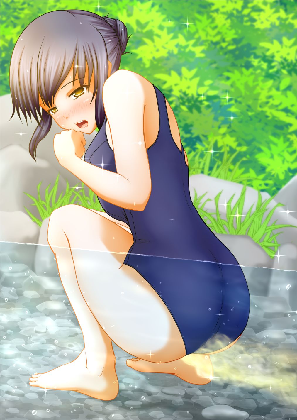 Rule 34 One piece Swimsuit Peeing Peeing In Swimsuit Peeing In  