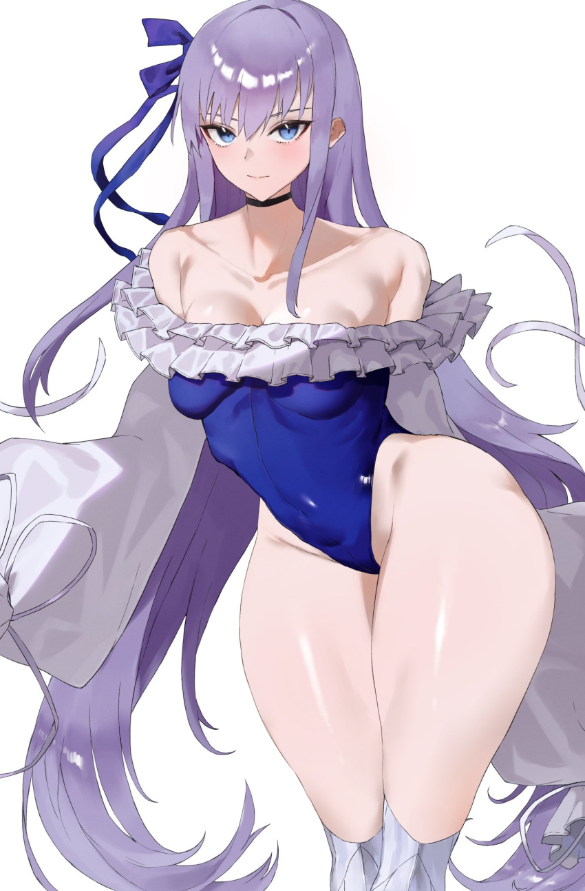 Rule 34 - 1girls Blue Eyes Blue Swimsuit Breasts Fategrand Order Fate  (series) Female Highleg Swimsuit Kataku Musou Light-skinned Female Light  Skin Long Hair Meltryllis Meltryllis (swimsuit Lancer) (fate) One-piece  Swimsuit Purple