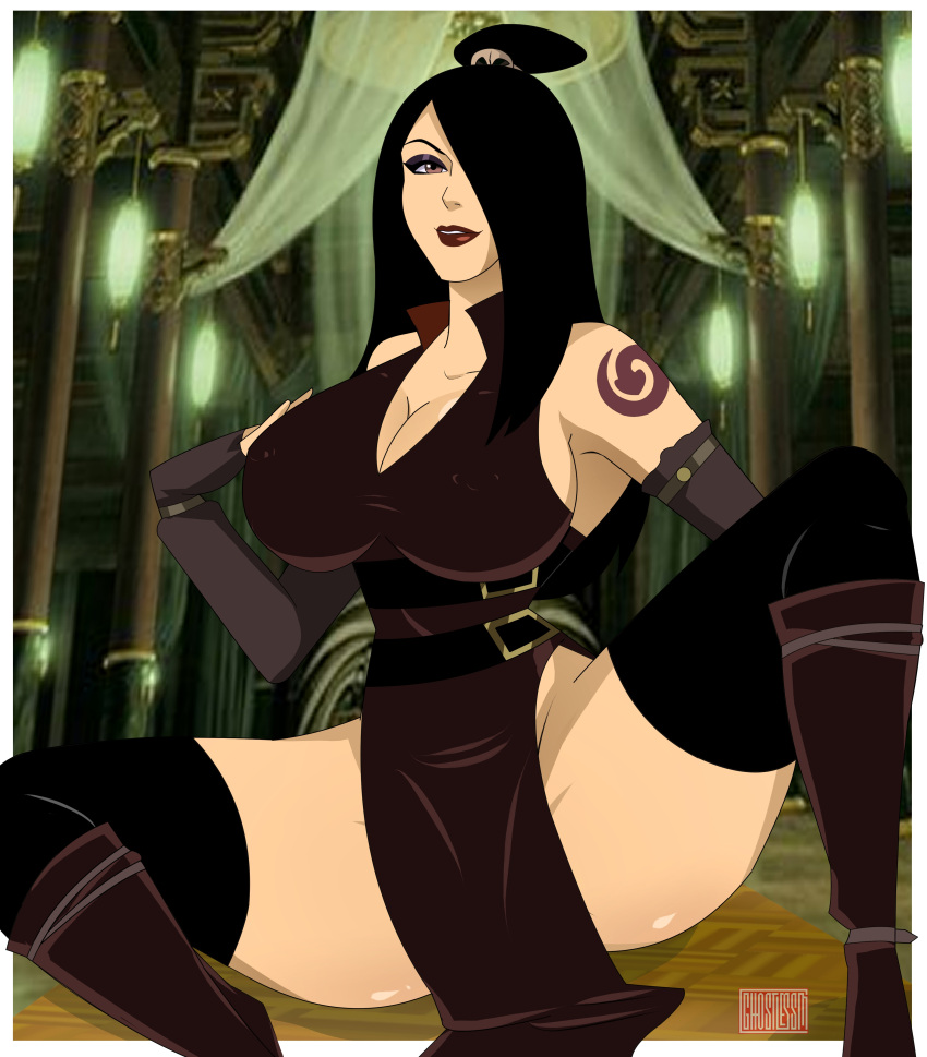 Rule 34 - Avatar The Last Airbender Big Breasts Breasts Clothing Dress  Erect Nipples Erect Nipples Under Clothes Female Female Focus Female Only  Ghostlessm High Res June (avatar) Large Breasts Long Hair