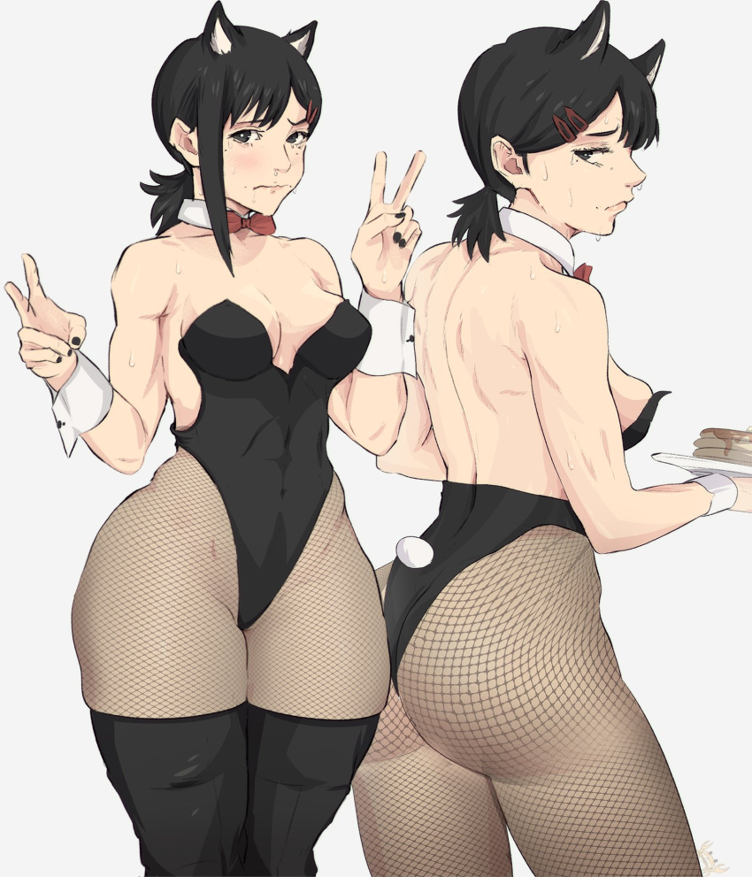 Rule 34 - 1girls Ass Black Hair Breasts Cat Ears Chainsaw Man Female Female  Only Fishnet Pantyhose Higashiyama Kobeni Legwear Leotard Peace Sign  Sideboob Solo Thick Thighs Thighhighs Thighs Yoracrab | 7132896