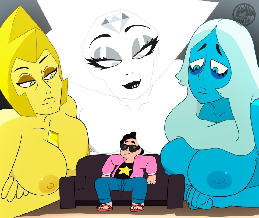 Rule Boy Girls Blue Diamond Steven Universe Boob Hat Breast On Head Breasts Bigger Than