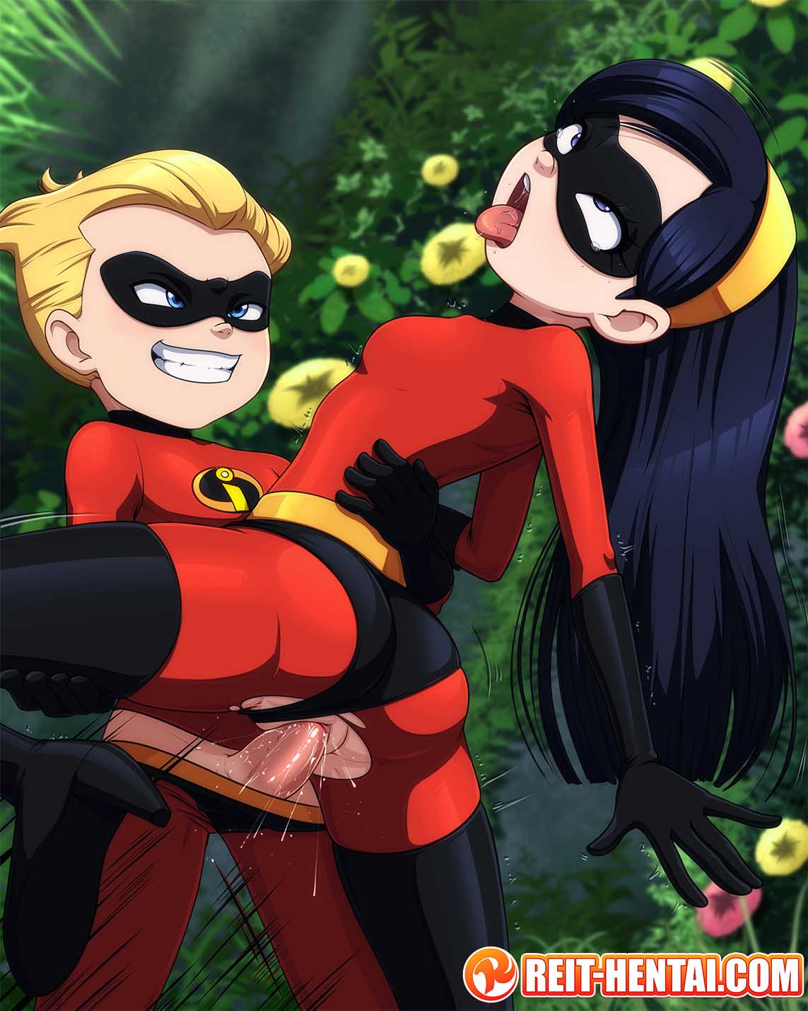 The Incredibles in a group intimate scene
