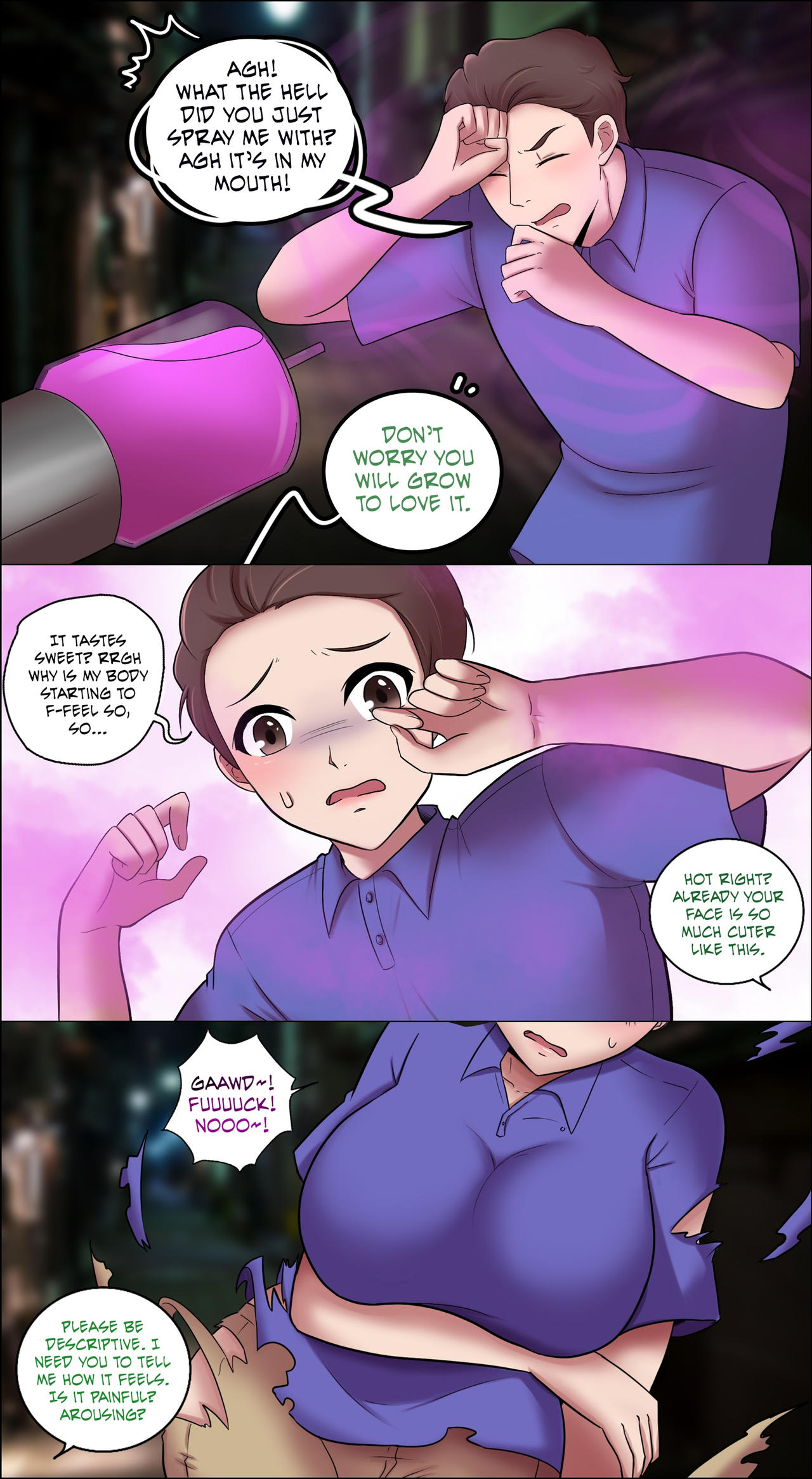 Rule 34 - 1boy 1girls Big Breasts Breast Expansion Brown Eyes Brown Hair  Color Comic Drugs English Text Feminization Forced Transformation Gender  Transformation Genderswap (mtf) Huge Breasts Male Male To Female Meowwithme( artist)