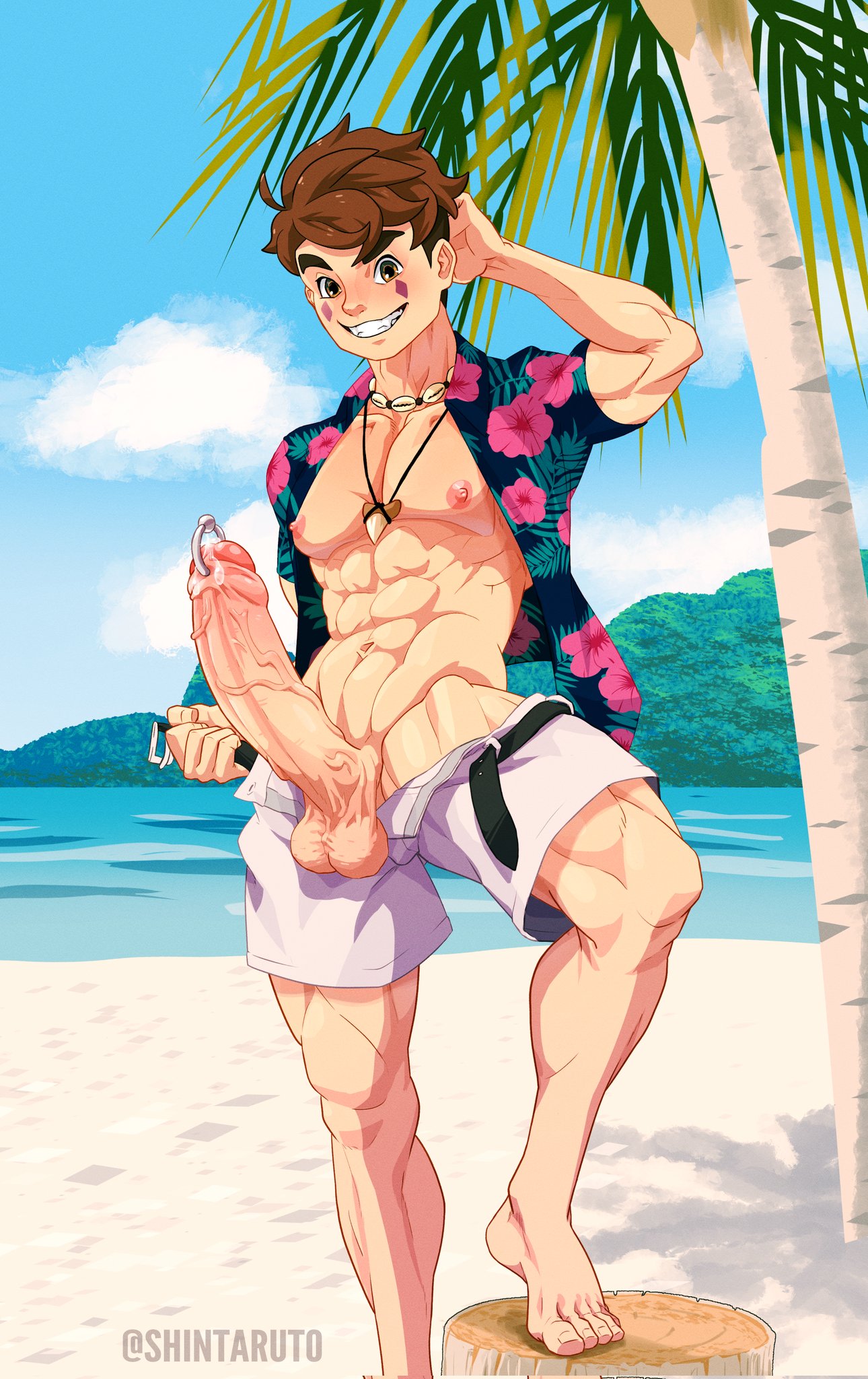 Rule 34 - Beach Big Cock Big Penis Boner Dylan (tixnico) Erect Penis  Erection Hard On Huge Cock Huge Cock Male Male Only Muscles Muscular  Muscular Male Open Shirt Outdoors Outside Pierced