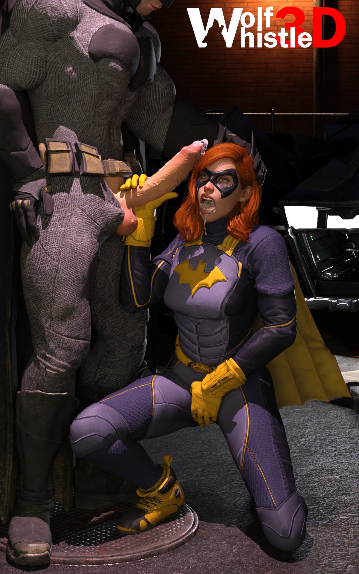 Rule 34 - 3d (artwork) Alley Barbara Gordon Batgirl Batman Batman (series)  Batmobile Bruce Wayne Cum Cum Drip Cum In Mouth Dc Comics Fellatio Gotham  Knights Squatting Wolfwhistle3d | 7256748