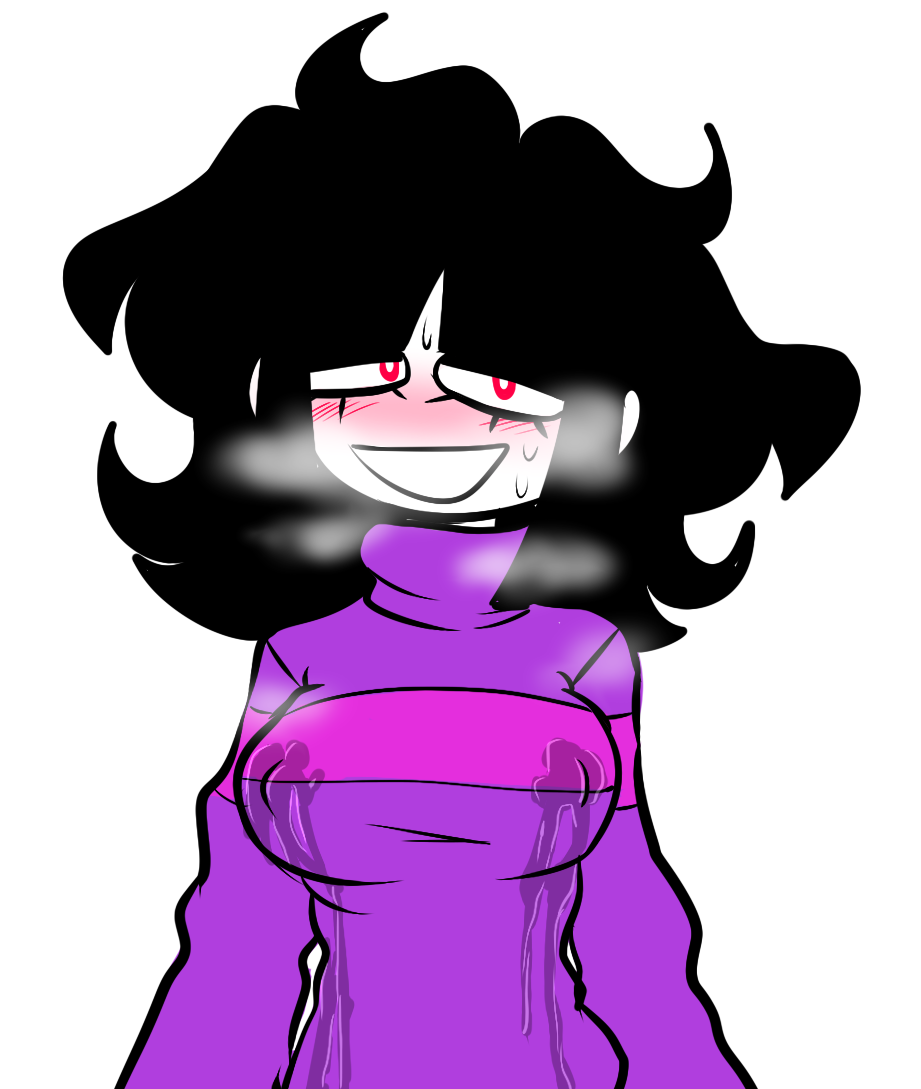 Rule 34 - Black Hair Blush Breasts Lactation Lactation Through Clothes  Looking At Viewer Needlemouse (series) Purple Sweater Red Eyes Sarah  Henderson (needlemouse) Wet Clothes | 7333915