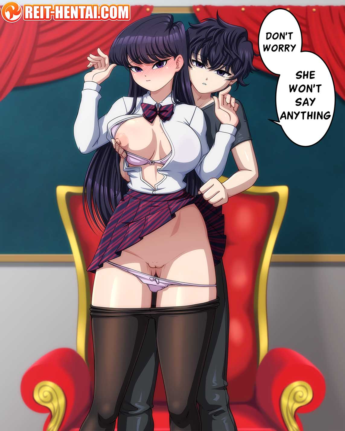 Rule 34 - 1boy 1girls Bra Bra Lift Brother And Sister Classroom English  English Text Female Grabbing Breasts Grabbing From Behind Incest Komi-san  Wa Komyushou Desu Komi Shouko Komi Shousuke Looking At