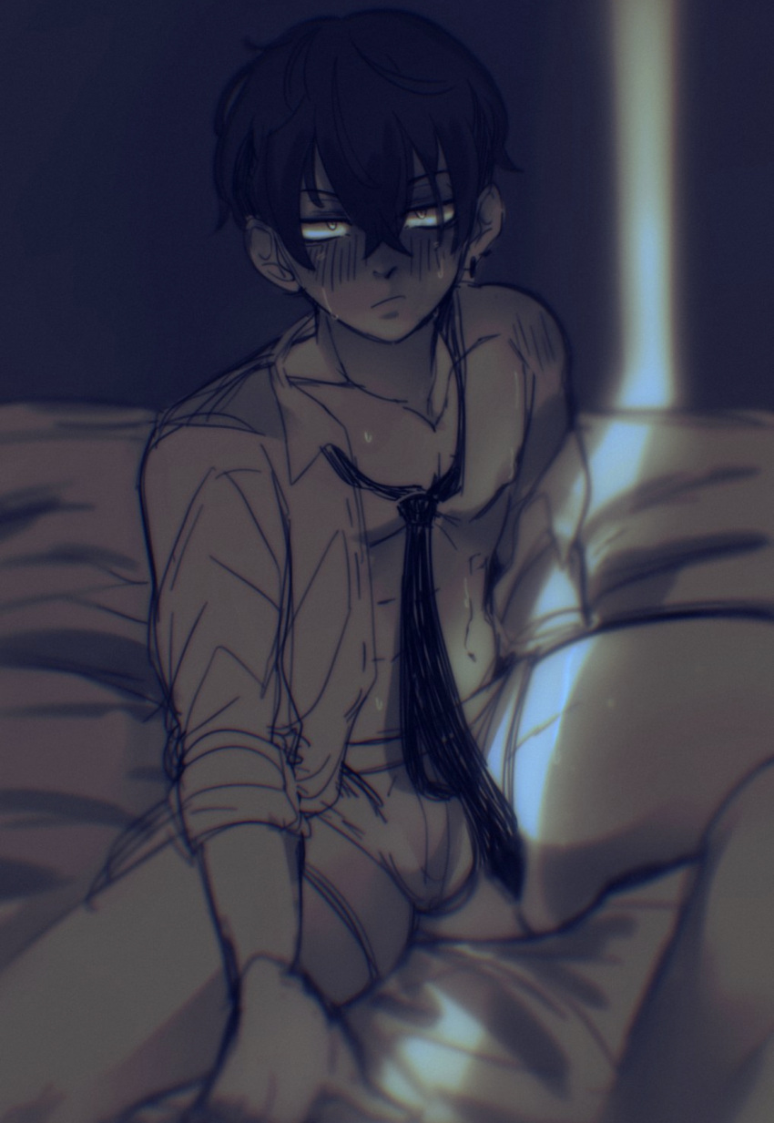 Rule 34 - Chifuyu Matsuno Dim Lighting Male Male Only Partially Clothed  Partially Clothed Male Sweat Sweating Thick Thighs Tokyo Revengers | 7272083