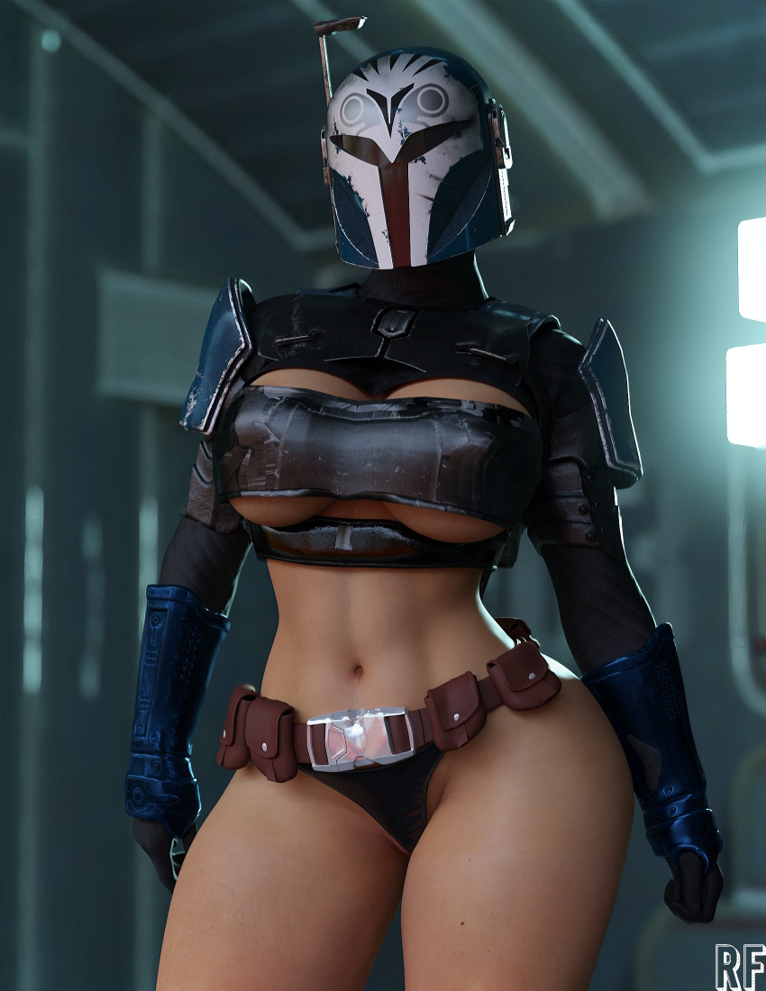 Rule 34 - 1girls 3d Abs Absurd Res Bo-katan Kryze Breasts Female Female  Only Gloves Helmet Hi Res Large Breasts Mandalorian Mandalorian Helmet  Panties Rude Frog Solo Solo Female Star Wars Thighs