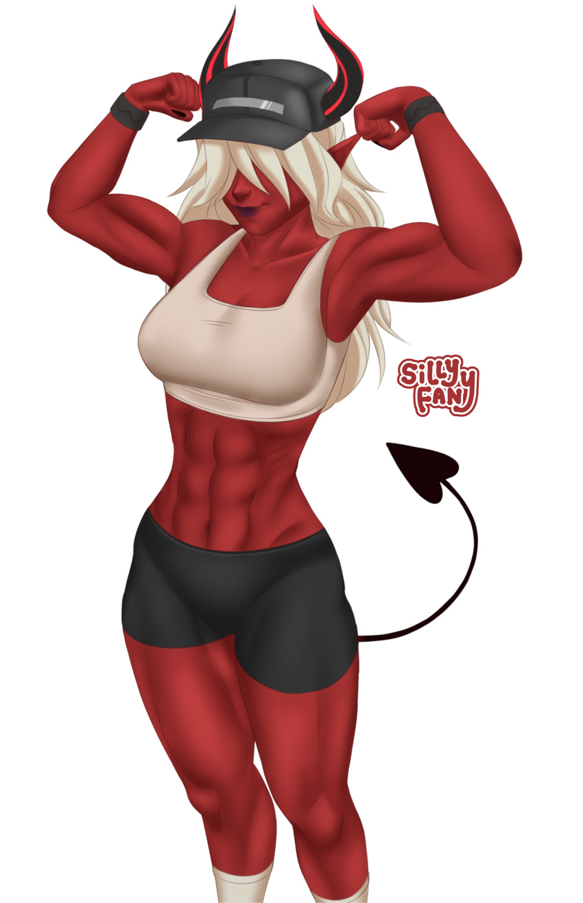 Rule 34 - Biceps Cap Demon Demon Girl Demon Horns Demon Tail Desdemona ( fortnite) Female Female Female Only Fortnite Fortnite: Battle Royale High  Resolution Highres Horn Horns Mommy Muscle Muscle Girl Muscles