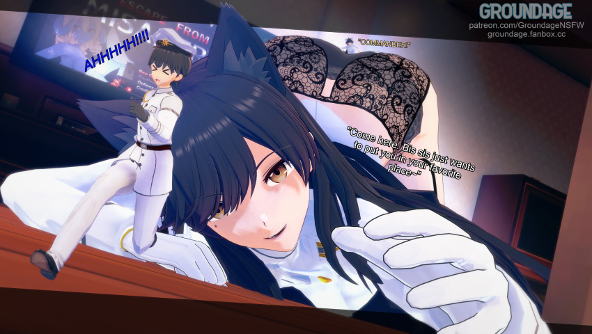 Rule Ass Atago Azur Lane Azur Lane Bent Over Black Hair Brown