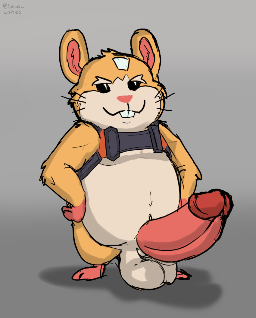 Rule 34 - Anthro Big Penis Black Eyes Blizzard Entertainment Cricetid  Erection Fur Genitals Grey Background Hammond (overwatch) Hamster Harness  Hi Res Lewd Latte Male Male Only Mammal Orange Body Orange Fur