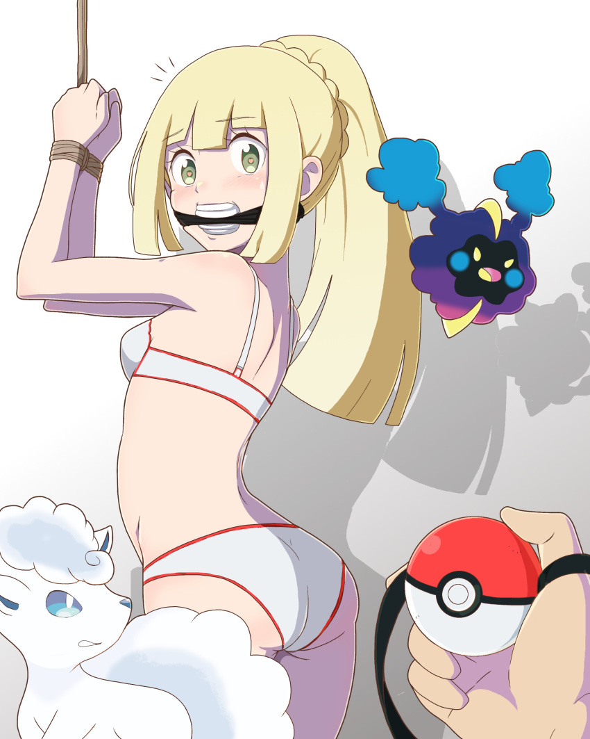 Rule 34 - Alolan Vulpix Ball Gag Blonde Hair Bondage Bound Wrists Cleave  Gag Cosmog Female Gag Gagged Green Eyes Holding Gag Lillie (pokemon)  Looking At Viewer Poke Ball Gag Pokemon Stuffed