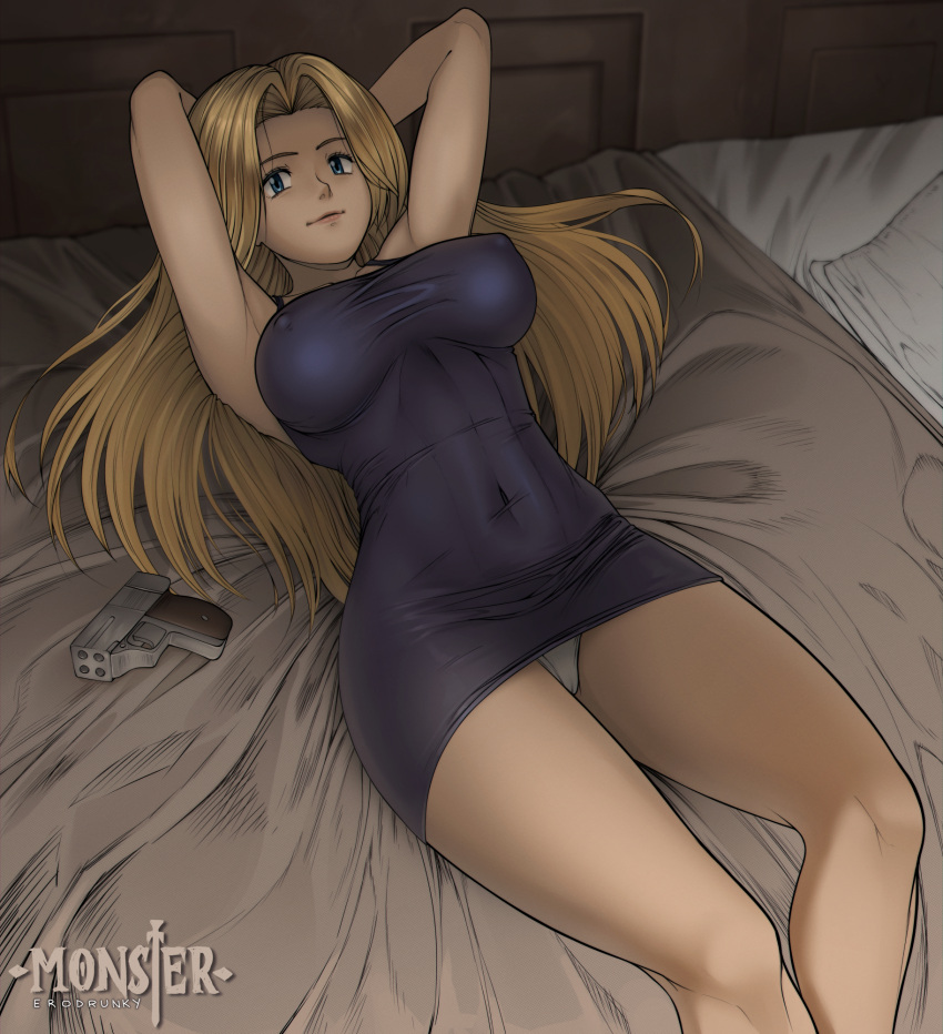 Rule 34 - Anna Liebert Blonde Hair Erodrunky Female Looking At Viewer  Monster (manga) Nina Fortner Nipples Visible Through Clothing Tight Dress |  7275996