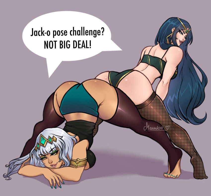 Rule Girls Ass Press Black Socks Blue Hair Earrings English Text