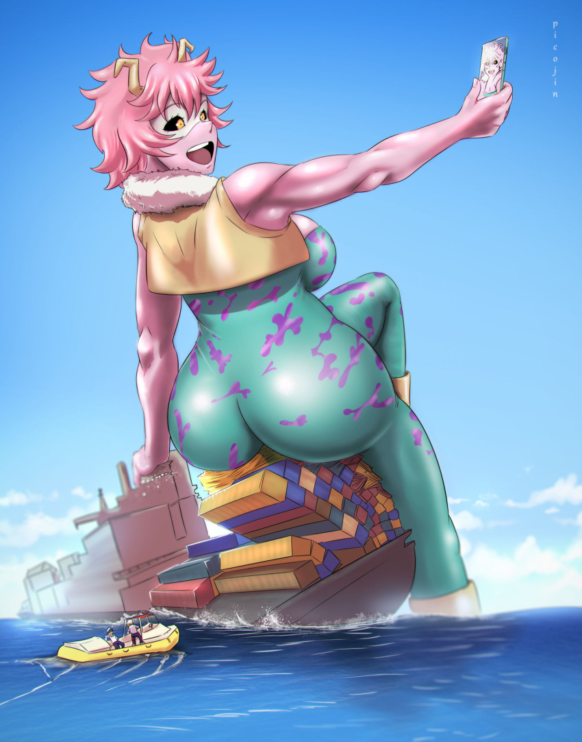 Rule 34 - Cargo Ship Giantess Hero Outfit (mha) Horns Huge Ass Macro Mina  Ashido My Hero Academia Picojin Pink Hair Pink Skin Selfie | 7265457