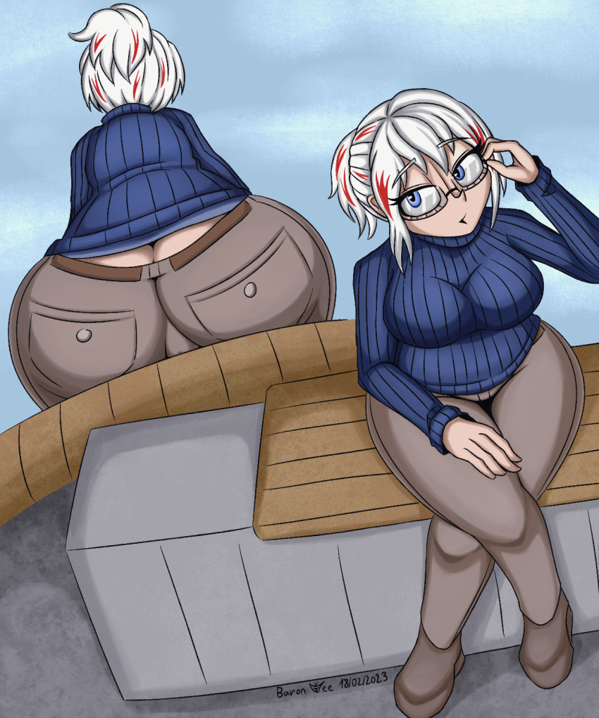 Rule 34 - 1girls 2023 Ass Ass Cleavage Ass Crack Baron Vee Butt Crack  Digital Media (artwork) Fuyumi Todoroki Glasses My Hero Academia Sweater  White Hair | 7463617