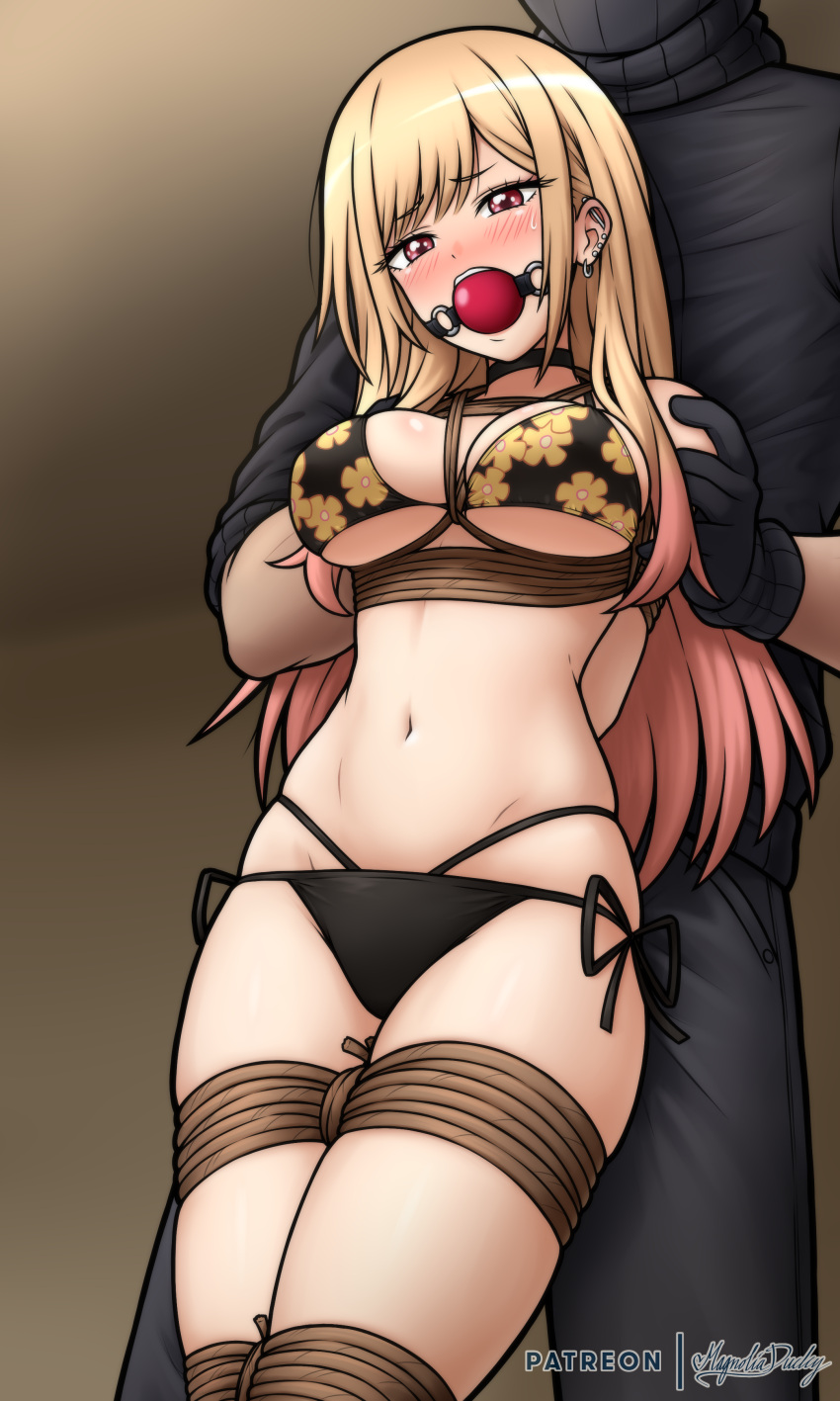 Rule 34 - 1boy 1girls Ball Gag Bikini Blonde Hair Blush Bondage Bound  Breasts Earrings Gag Gagged Hi Res Kitagawa Marin Long Hair  Magnolia-baillon Red Eyes Rope Rope Bondage Sono Bisque Doll