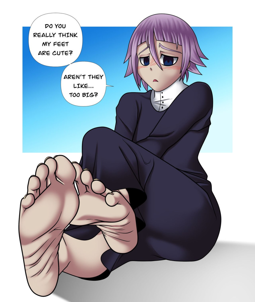 Rule 34 - Androgynous Blush Clothed Clothing Crona (soul Eater) Cute Face  Cute Feet Dark Blue Eyes Feet Feminine Male Foot Fetish Foot Focus Gothic  Fashion Pale Skin Pink Hair Soles Solo