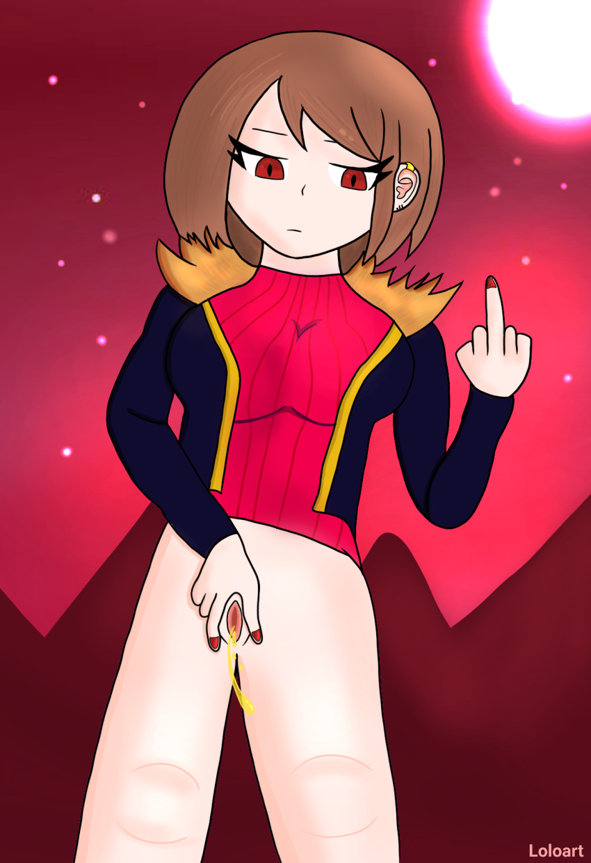Rule 34 - Black Jacket Brown Hair Clothing Fur Trim Loloart Pee Peeing  Pissing Pussy Red Eyes Storyfell Storyfell Chara Urine Watersports | 7441584
