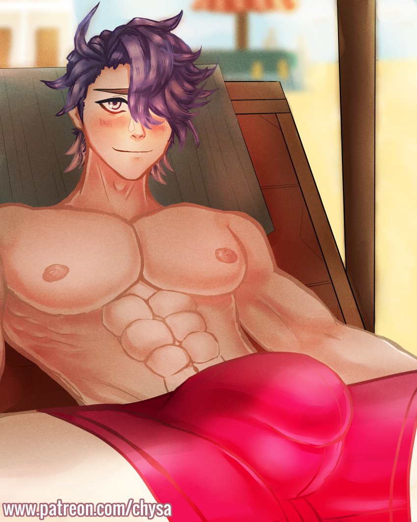 Rule 34 - Beach Blue Hair Blush Bulge Chysa Art Honkai Star Rail Laying  Down Male Muscles Muscular Sampo Smile Sunbathing Swimsuit Underwear |  7573463