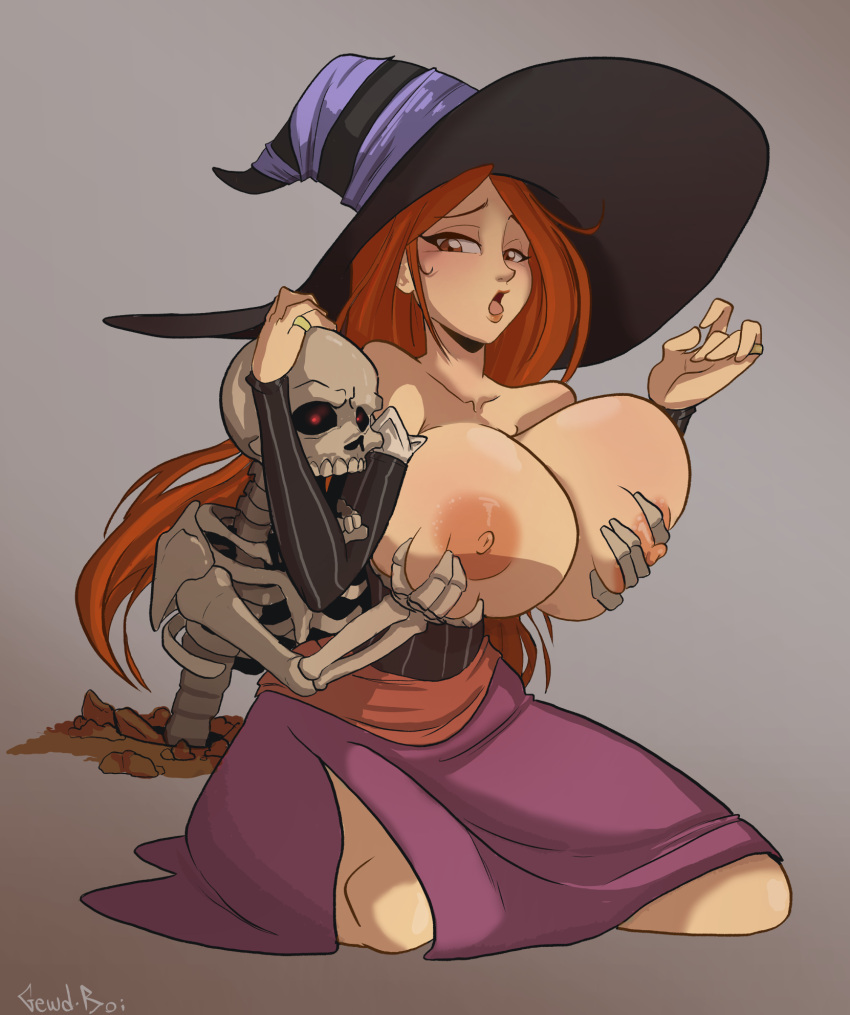 Rule 34 - Big Breasts Female Gewd-boi Huge Breasts Long Hair Monster  Nipples Red Hair Skeleton Sorceress (dragons Crown) Witch Witch Hat |  7527026