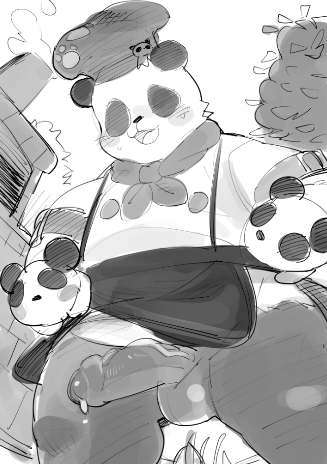 Rule 34 – 2022 apron balls blush bodily fluids chef hat chef uniform chunithm clothing erection genital fluids genitals giant panda hat headgear headwear kemono male mammal masshiro outside penis plant precum solo tree ursid | 6880446