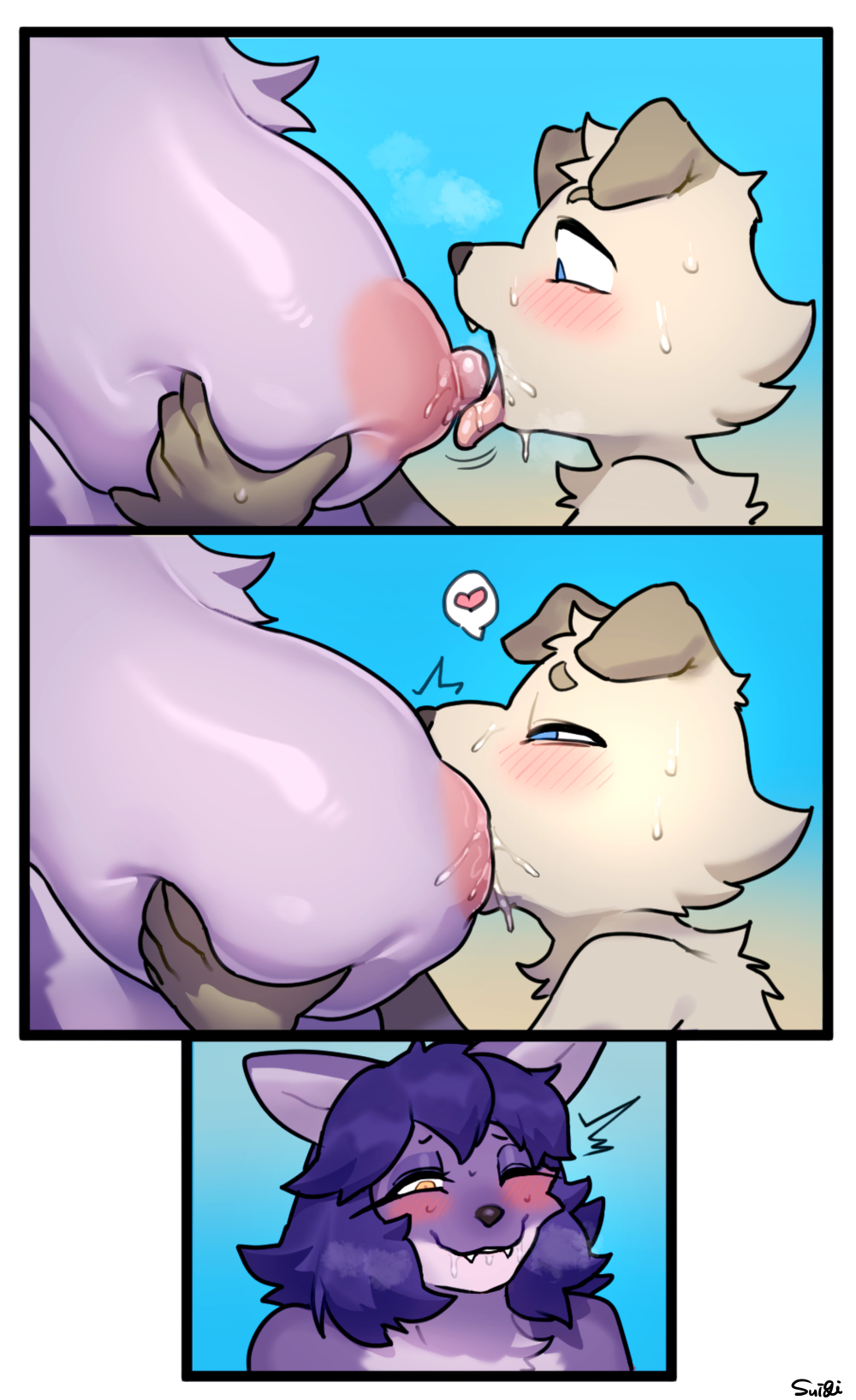 Rule 34 – age difference anthro areola big breasts blue eyes blush bodily fluids breast grab breast play breast suck breasts brown body brown fur canid canine canis clothed clothing day domestic dog duo female fingers floppy ears fur hair hand on breast heart hi res huge breasts kemono larger female licking long hair looking pleasured male male/female mammal motion lines multicolored body multicolored fur narrowed eyes nipple fetish nipple lick nipple play nipples older female one eye closed open mouth outside pink areola pink nipples purple body purple fur purple hair saliva signature size difference smaller male sucking sususuigi sweat tongue tongue out two tone body two tone fur white body white fur yellow eyes young younger male | 6629417
