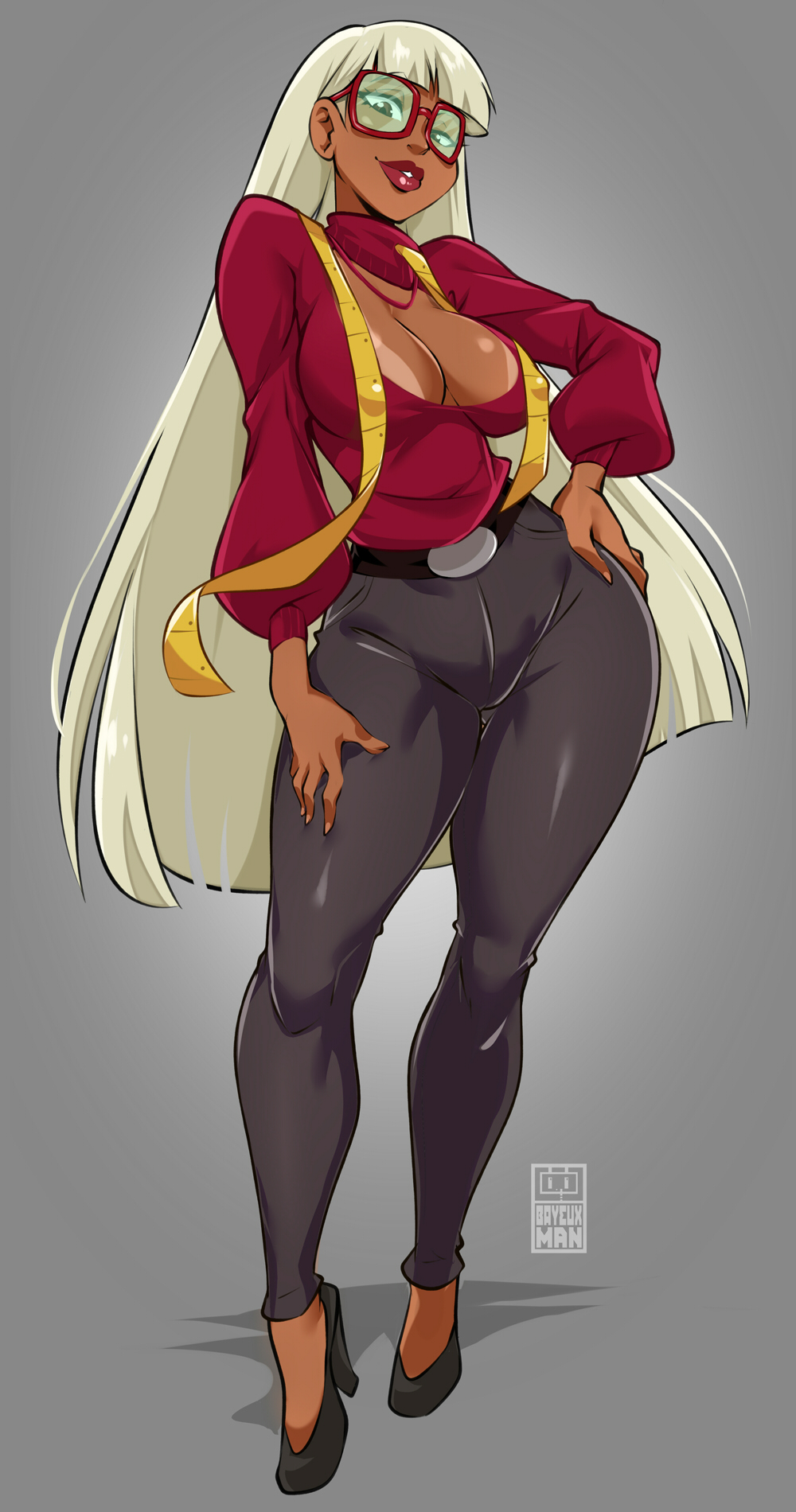 Rule 34 – 1girls alternate version at source alternate version available artist logo artist name bayeuxman boob window breasts brown eyes cleavage cleavage overflow clothing coco diablo curvaceous curves curvy curvy body curvy female dark-skinned female dark skin designer clothing female full body fully clothed glasses hand on hip hanna-barbera heels hips hourglass figure lipstick long hair makeup measuring tape pants pinup pose scooby-doo sexy pose simple background smile smiling at viewer solo solo female sweater thick thighs thighs trick or treat scooby-doo turtleneck turtleneck sweater voluptuous wide hips | 6789939