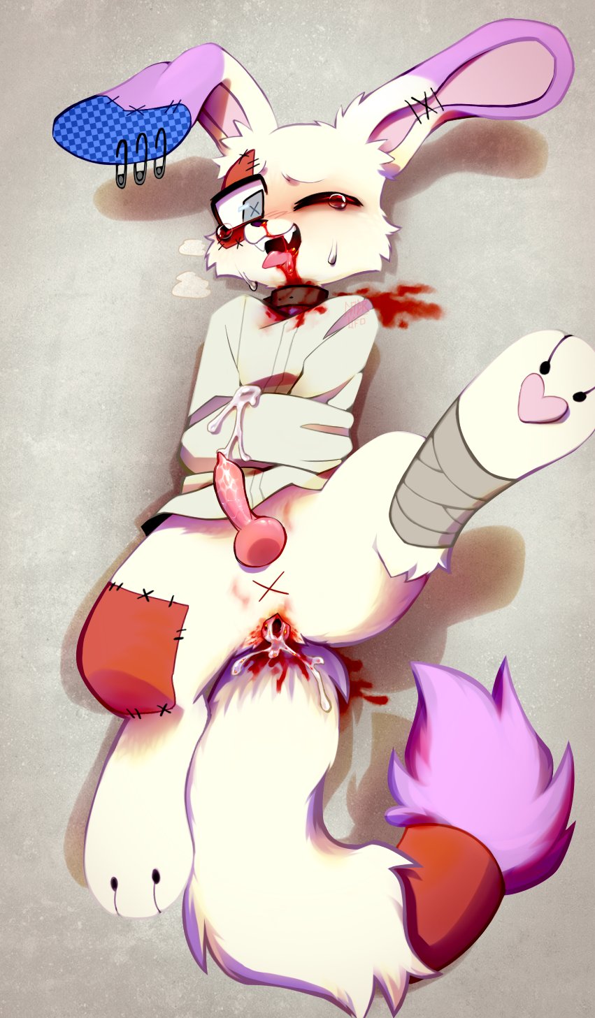 Rule 34 – 3 toes animal genitalia anthro anus ass black nose blood blood from ass blood from mouth blood in ass blood in mouth bodily fluids bottomless clothed clothing collar cum cum in ass cum inside fan character fangs feet fluffy fluffy tail forced fur g4cruf0 gaping gaping anus genital fluids genitals hi res hindpaw hybrid knot lagomorph leporid long ears looking at viewer male mammal nosebleed one eye closed paws plushie questionable consent rabbit rape restraints smile smiling at viewer solo stitch (sewing) straitjacket tears toes tongue tongue out white body white fur wink winking at viewer | 6785313