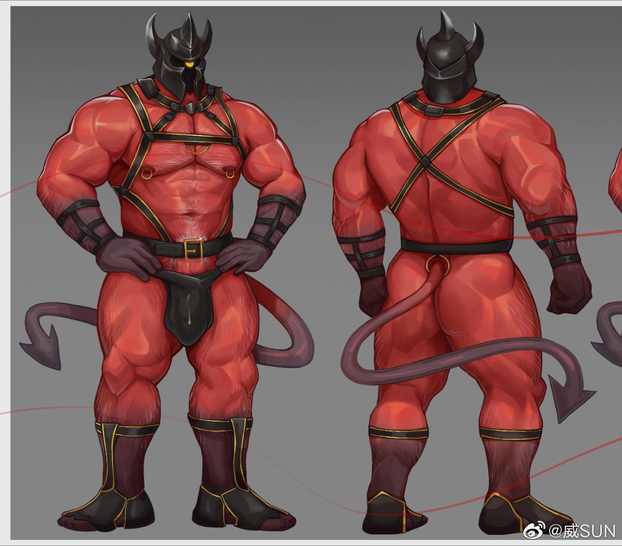 Rule 34 – 1boy abs arm hair ass back bara belt black belt black male underwear bulge chest hair chest harness colored skin cum cum on clothes demon boy demon tail fake horns from behind full body hairy hands on hips harness helmet horned helmet horns jockstrap large bulge large pectorals leg hair male focus male underwear multiple views muscular muscular male navel navel hair nipple piercing nipple rings nipples original pectoral squeeze pectorals piercing red skin socks standing stomach tail thick thighs thighs underwear weisun (leoooliooon) | 6618866