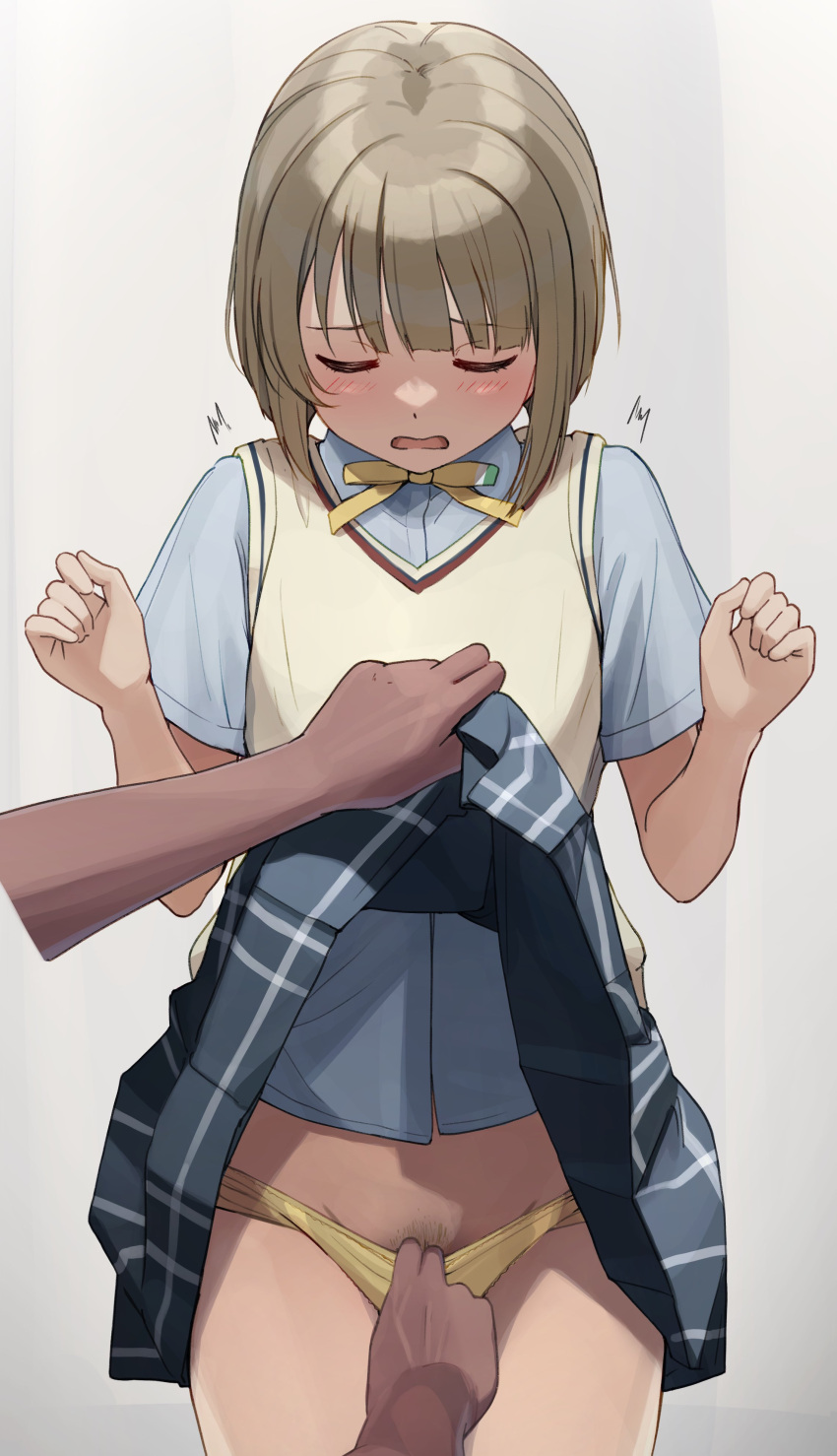 Rule 34 – koorinotatahot love live! love live! nijigasaki high school idol club nakasu kasumi open mouth pantyshot pubic hair school uniform short hair skirt pull skirt up touching hair tremble lines tummy | 6742560