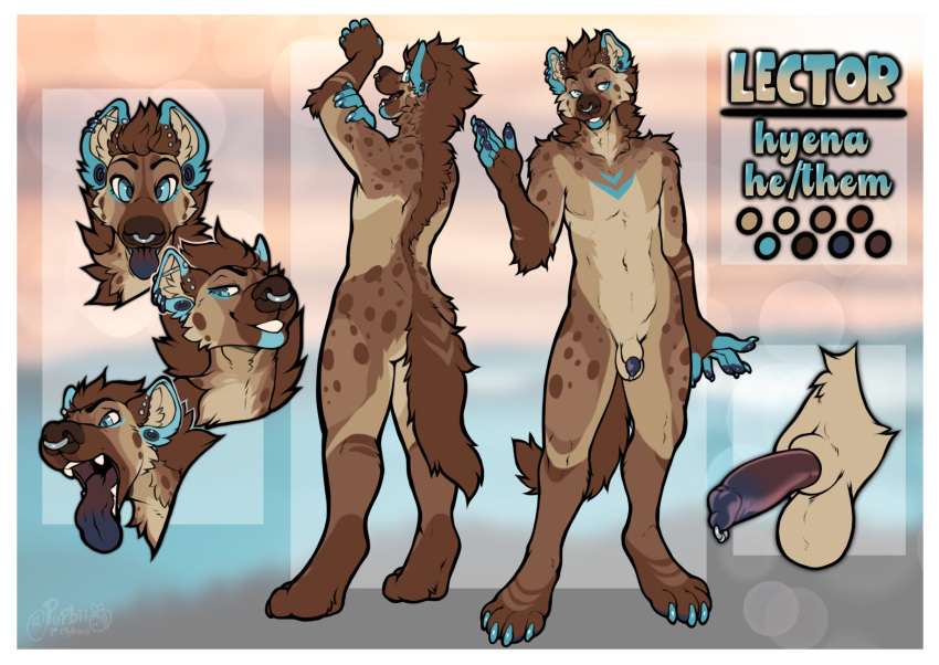 Rule 34 – animal genitalia animal penis anthro balls blue body blue eyes blue fur blue penis blue tongue blurred background border brown body brown fur brown hair canine penis cheek tuft ear piercing ear ring ear stud elbow tuft erection facial piercing facial tuft fangs fur gauged ear genitals hair hi res hyaenid industrial piercing looking aside looking at viewer looking back male mammal model sheet mouth shot narrowed eyes navel nose piercing nose ring nude open mouth penis penis tip piercing pupbii red penis red tongue ring piercing septum piercing septum ring short hair shoulder tuft signature smile solo spotted arms spotted legs standing stud piercing tan balls tan body tan fur tan sheath tongue tongue out tuft white border | 6787891