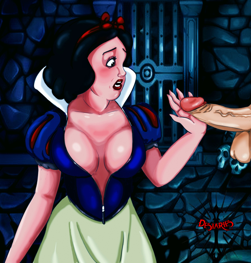 Rule 34 – big penis black hair blush bow cleavage disney dungeon first time gate jail penis princess shocked expression skull snow white (disney) snow white and the seven dwarfs testicles thedesiaries touching penis virgin | 6677749